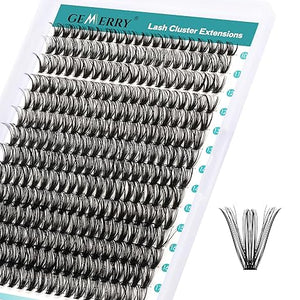 GEMERRY Lash Clusters 280pcs 40D DIY Eyelash Extension D Curl Individual Lash Cluster Natural Eyelash Extension Mixed Tray Reusable Handmade Home Application (40D-0.07D-10-18MIX) - GEMERRY