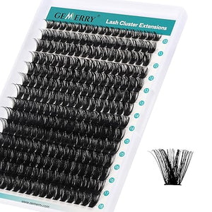 GEMERRY Lash Clusters 280pcs 80D DIY Eyelash Extension D Curl Individual Lash Cluster Natural Eyelash Extension Mixed Tray Reusable Handmade Home Application (80D-0.07Da-10-18MIX) - GEMERRY