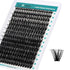 GEMERRY Lash Clusters 280pcs 80D DIY Eyelash Extension D Curl Individual Lash Cluster Natural Eyelash Extension Mixed Tray Reusable Handmade Home Application (80D-0.07Da-10-18MIX)