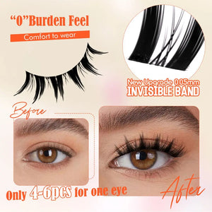 Clear Band Lash Clusters Lightweight